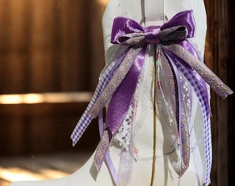 Cowgirl Boot Bows in Violet
