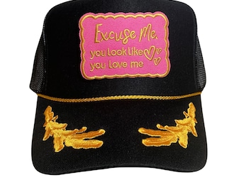 Excuse Me You Look Like You Love Me Trucker Hat, Boho Western Style Otto Cap