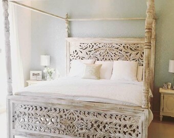 Carved Bed Etsy