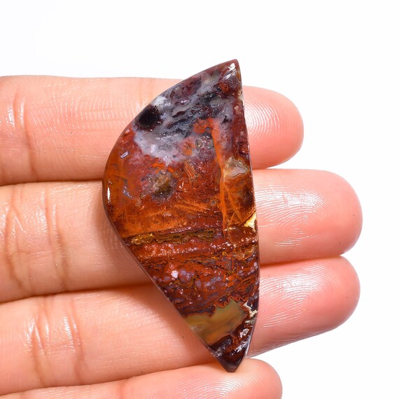 36 Ct. Birthstone Gemstone Seam Agate Fancy Shape Cabochon - Etsy