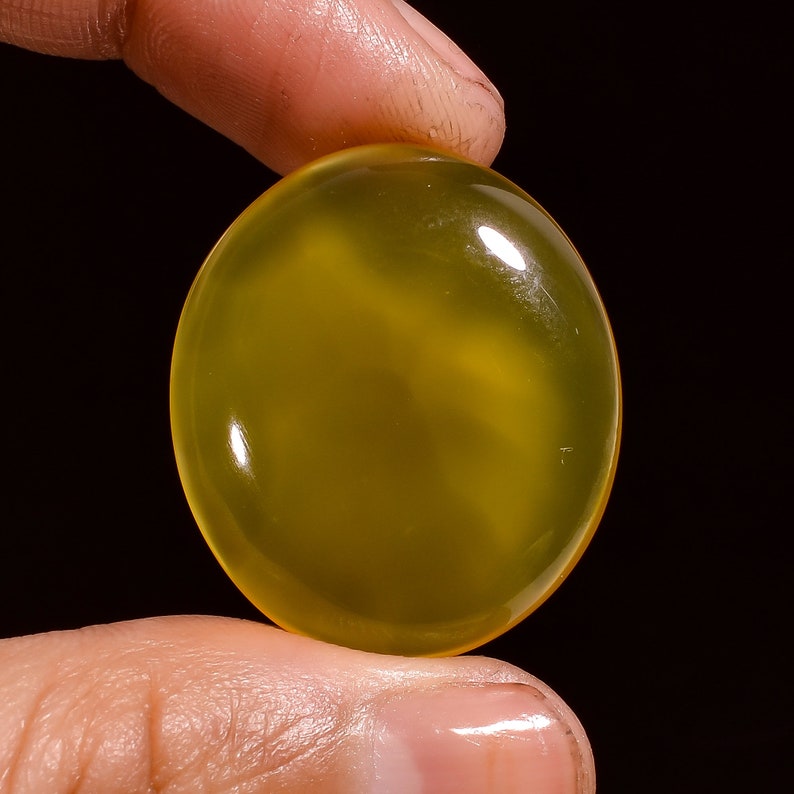 32.85 Ct Fantastic Top Grade Quality 100/% Natural Yellow Chalcedony Oval Shape Cabochon Loose Gemstone For Making Jewelry 27X24X5 mm D-1111