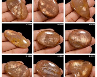 Natural Sunstone Cabochon, Designer Sunstone Gemstone, Healing crystal, Loose Sunstone Gemstone For Pendant Necklace Jewelry making supply