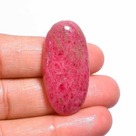 Exclusive Top Grade Quality 100% Natural Rhodonite Oval Shape Cabochon Loose Gemstone Pair For Making Earrings 32.5 Ct 23X14X4 mm AH-2646