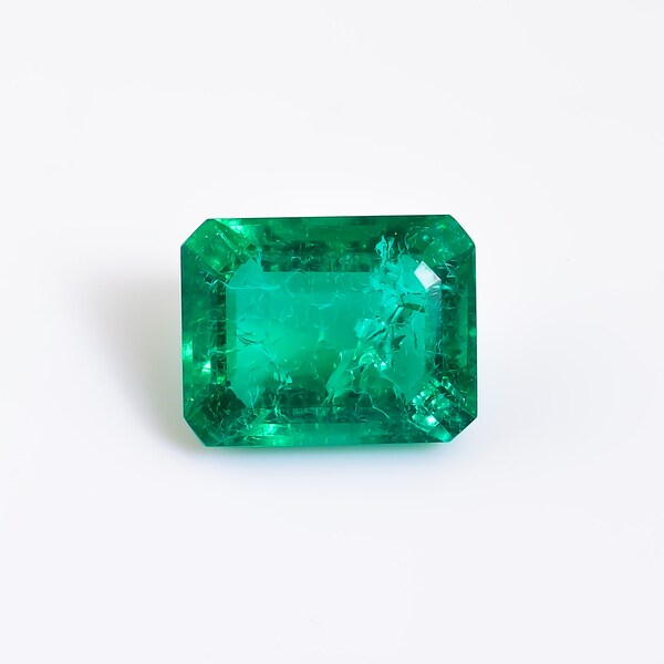 16 .Ct Top Grade Quality Lab Created Emerald Radiant Shape Cut Stone Loose Gemstone  For Making Jewelry 18X14X10 mm Z-34