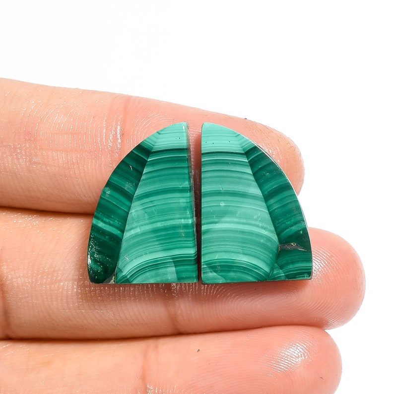 Classic Top Grade Quality 100/% Natural Malachite Fancy Shape Cabochon Loose Gemstone Pair For Making Earrings 20X14X3 mm D-956 23 Ct