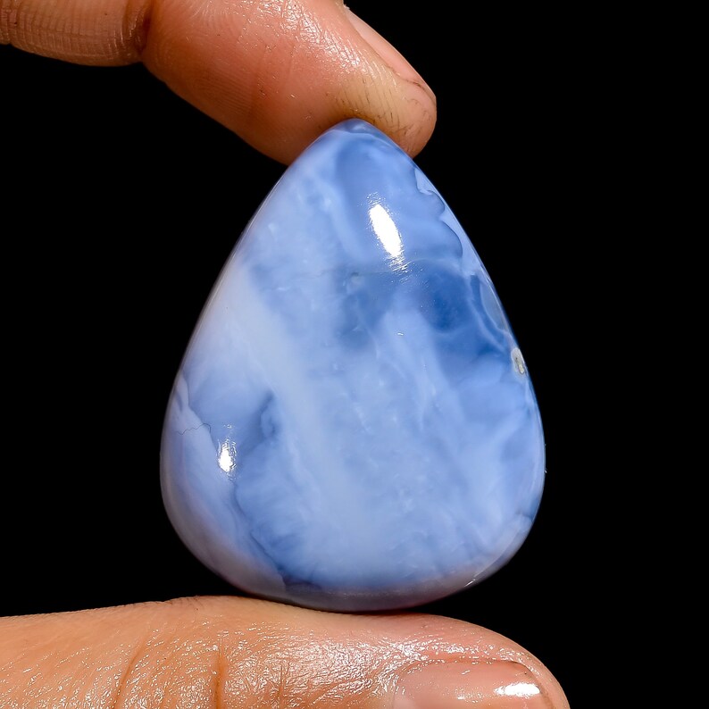 43.45 Ct Excellent Top Grade Quality 100/% Natural Owyhee Blue Opal Pear Shape Cabochon Loose Gemstone For Making Jewelry 32X26X8 mm D-1132