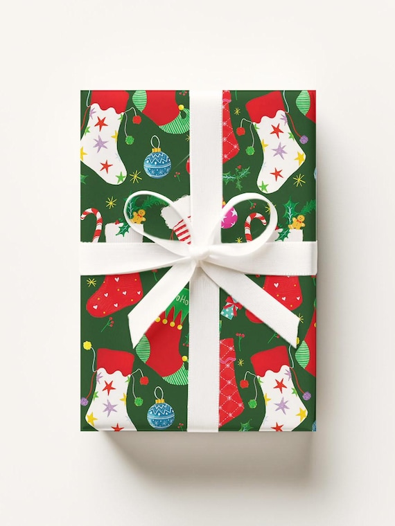 Jolly Christmas Stockings Gift Wrap