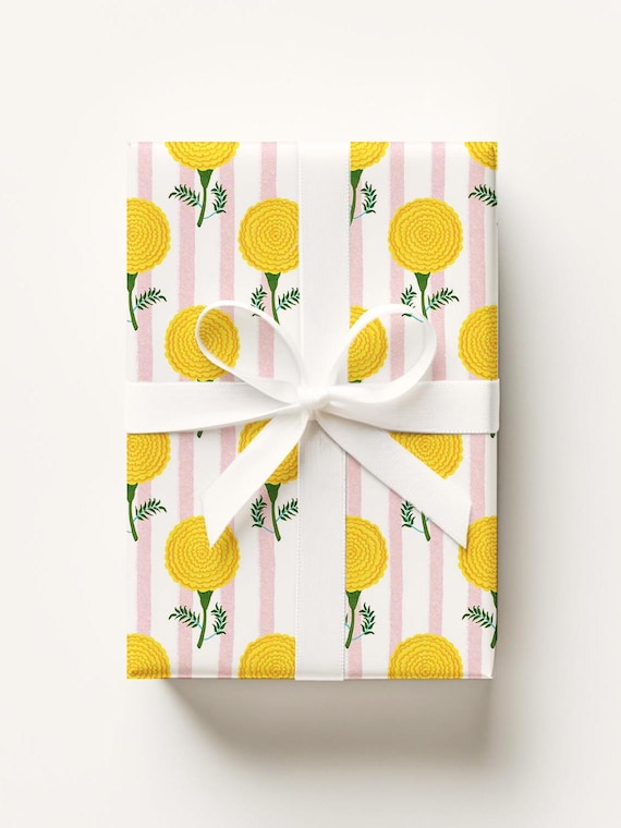 Marigold Flowers Gift Wrap