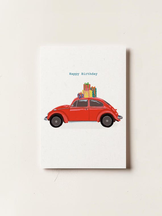 Red Car Birthday Card