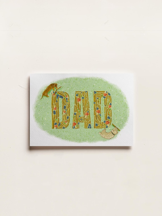 Dad Dog and Nature-Themed Card