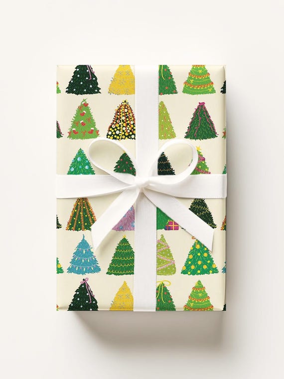 Festive Christmas Trees Gift Wrap