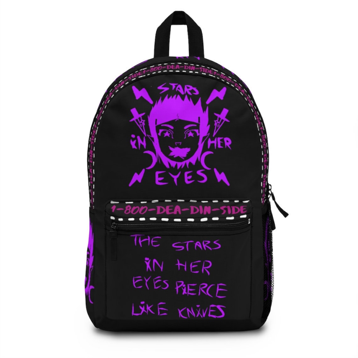 Goth Girl Starry Eyed Backpack Purple Alt Punk Witchy Etsy