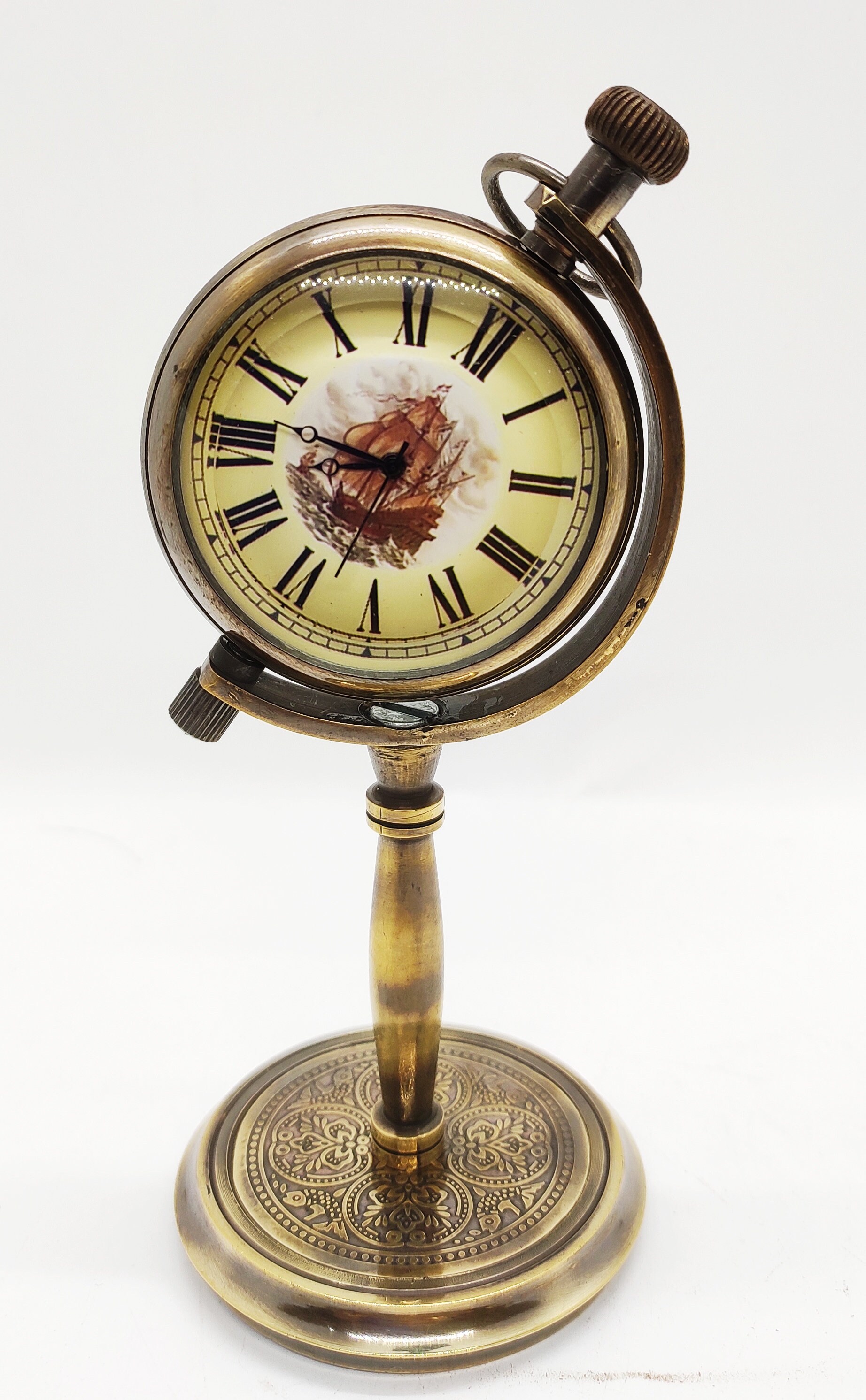 Brass Nautical Marine Desk Clock Brass Desk Clock 5 Etsy