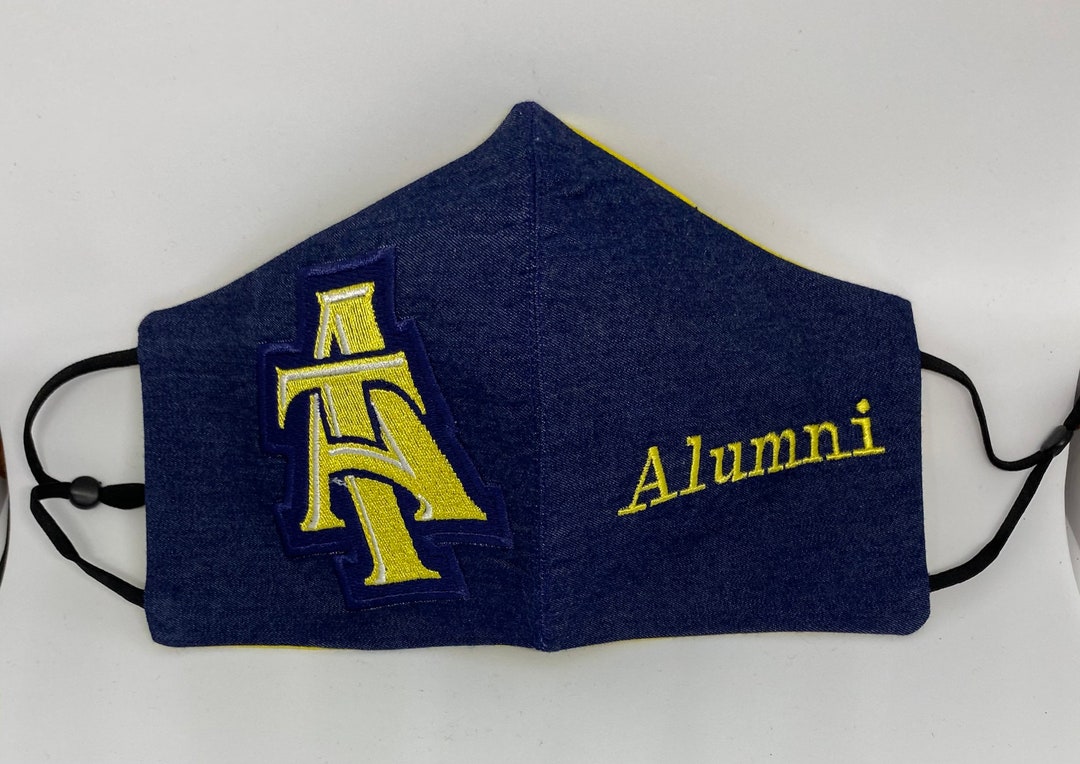 A&T Denim Alumni Embroidered Mask - Etsy