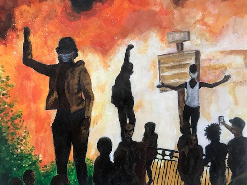 acrylic paitning for Black Minds Matter UK Enough