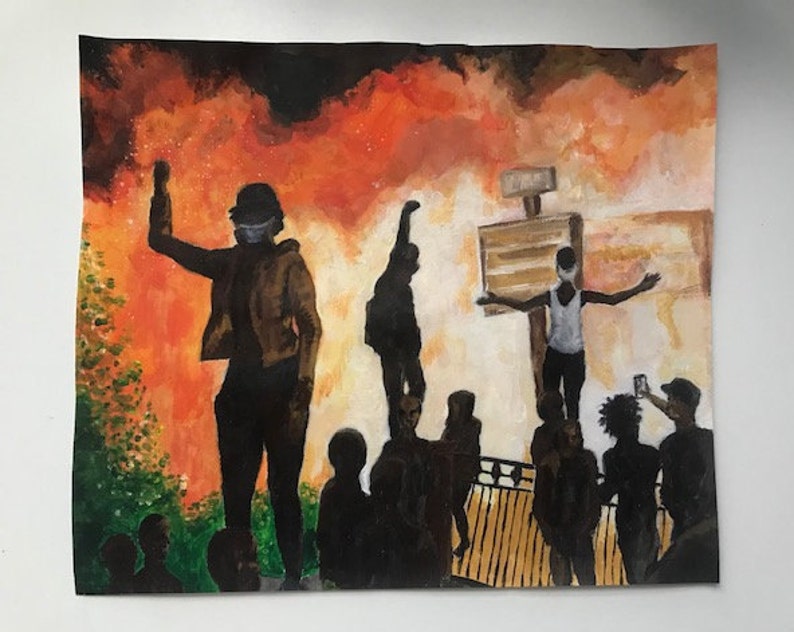 acrylic paitning for Black Minds Matter UK Enough
