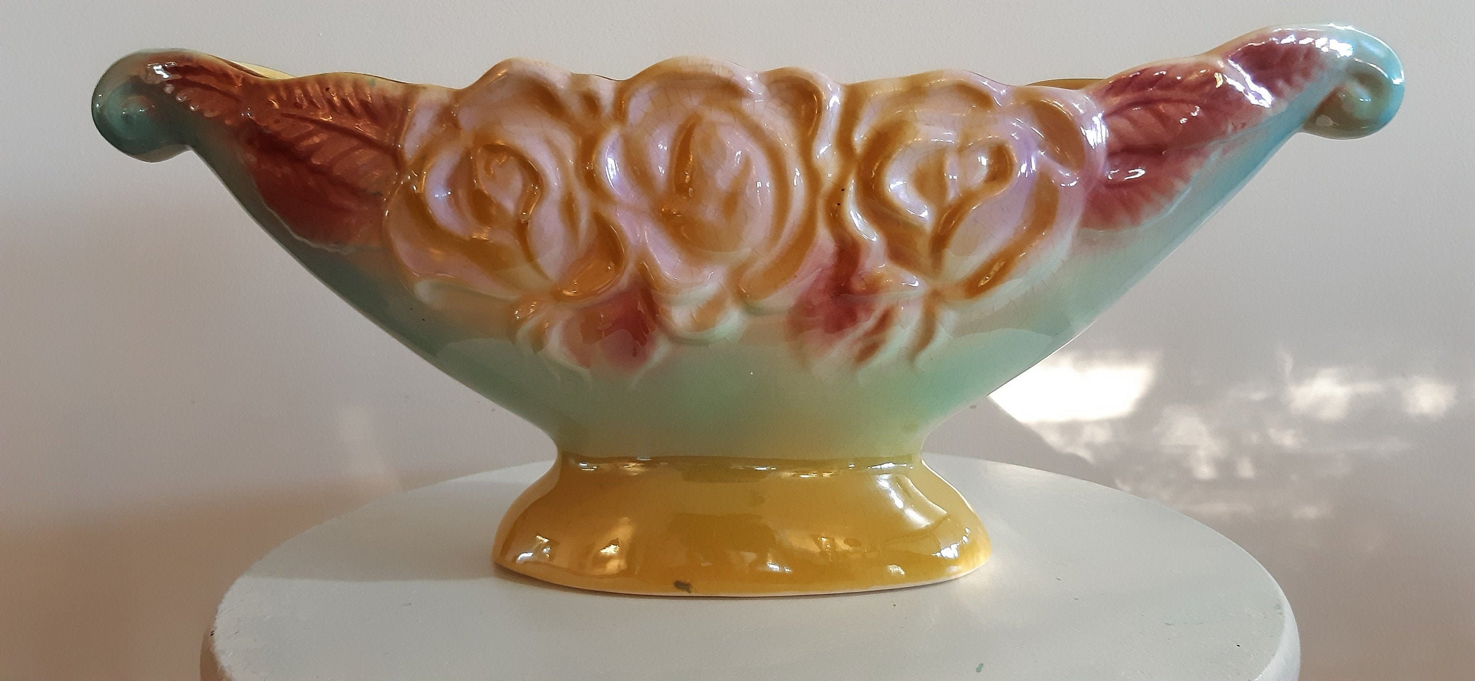 Vintage Lustre Vase Floral Australian Etsy