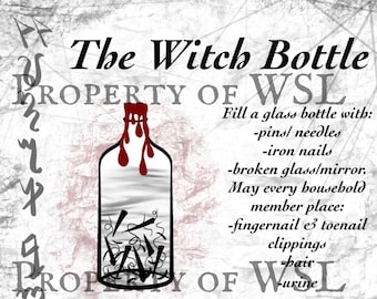 Witch Bottle Digital Grimoire Page PDF