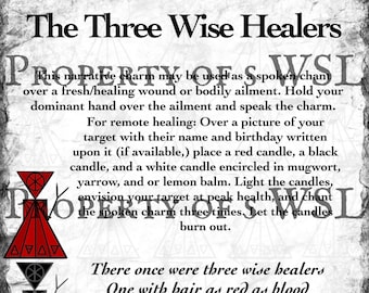 Three Wise Healers Grimoire Page PDF