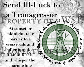 To send ill luck Grimoire Page PDF