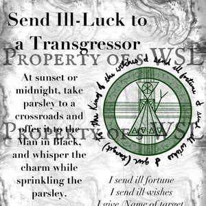 To send ill luck Grimoire Page PDF
