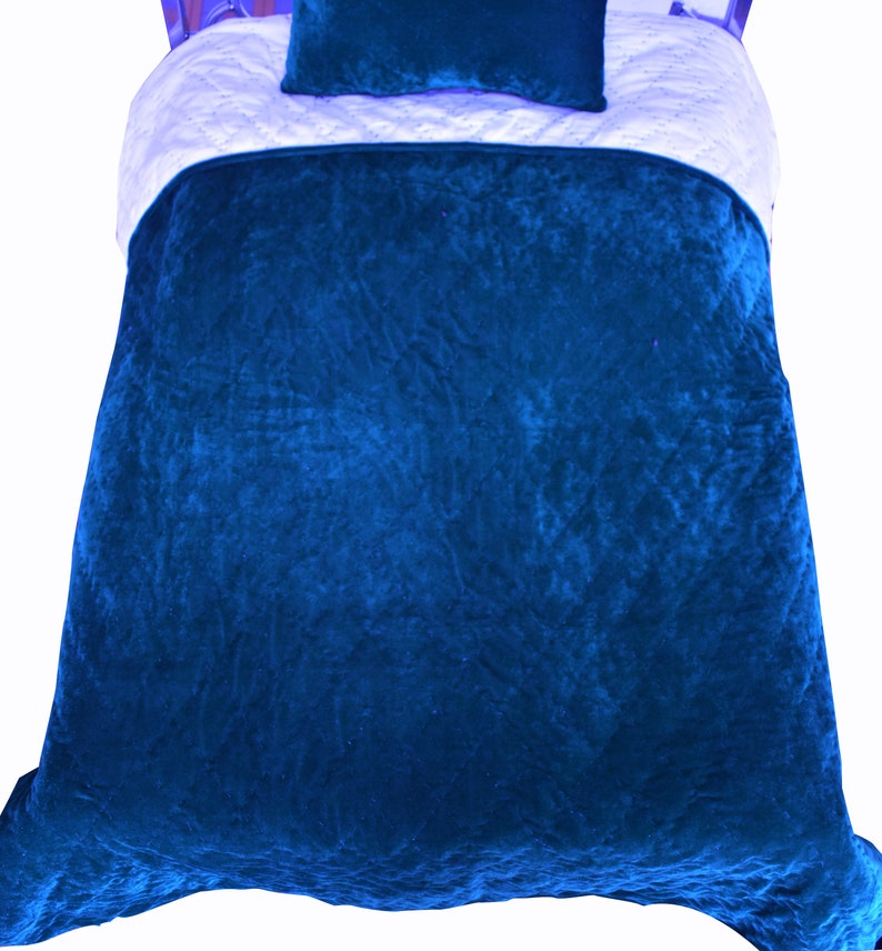 Royal Blue Velvet Bedding Set Velvet Bedding Gift King Etsy
