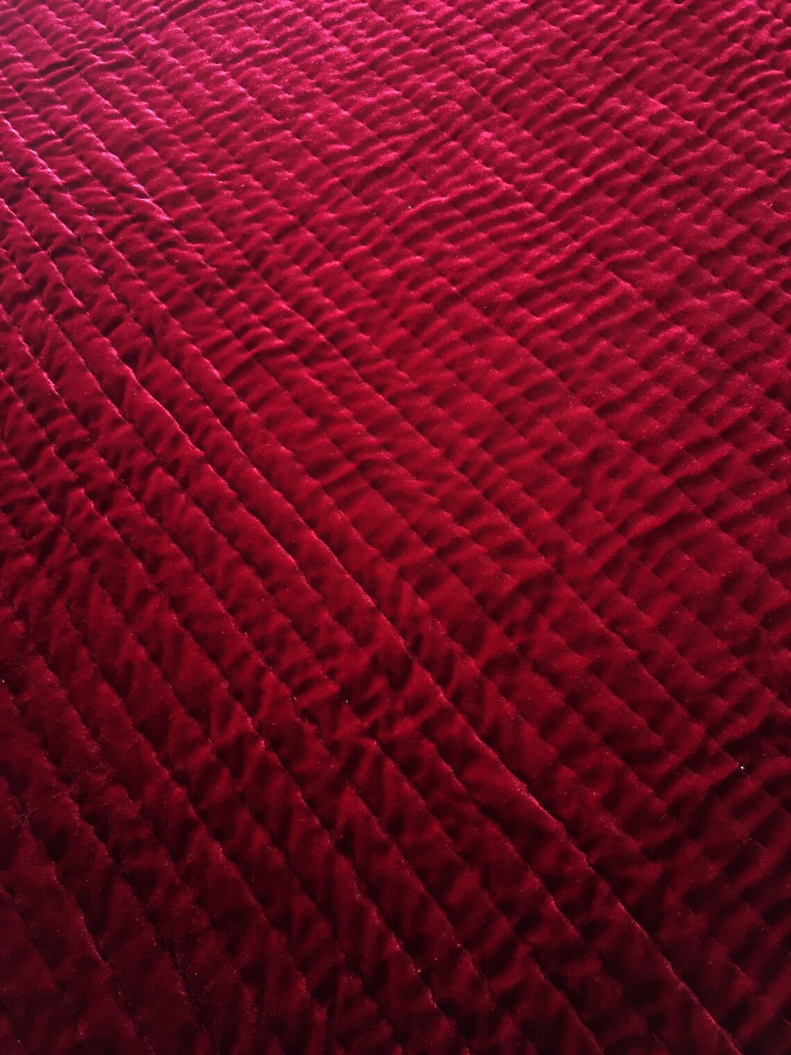 Deep Red Velvet Quilt Queen Quilt Velvet Comforter Red King Etsy Canada