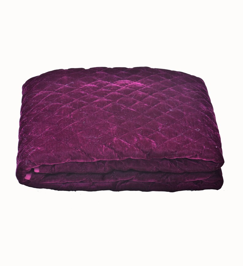 Navy Blue Velvet Quilt Handmade Quilt Velvet Throw Blanket Etsy