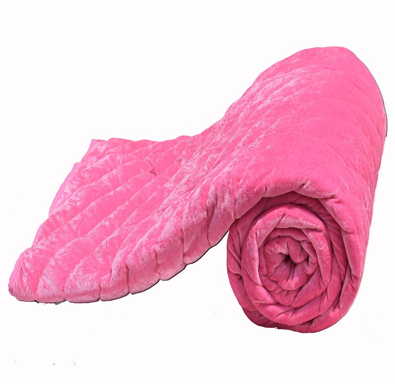 Baby Pink Velvet Quilt Handmade Quilt Homemade Quilts Twin Etsy