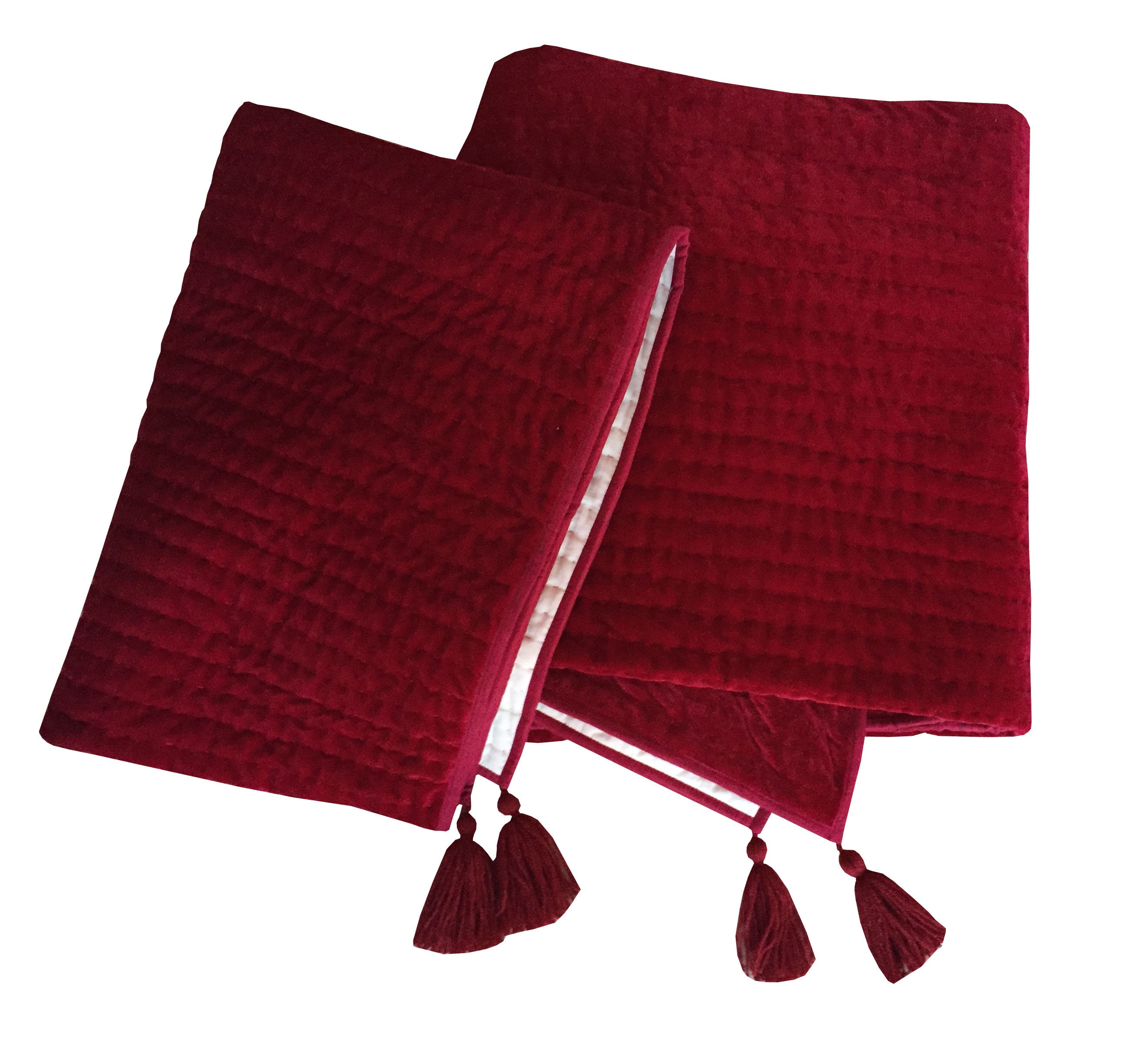 Deep Red Quilt Valentines Gift Deep Red Velvet Cotton Quilt Etsy