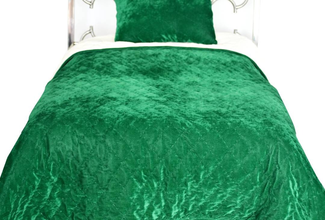 Dark Green Velvet Quilt Queen Quilt Velvet Comforter King Size Quilt