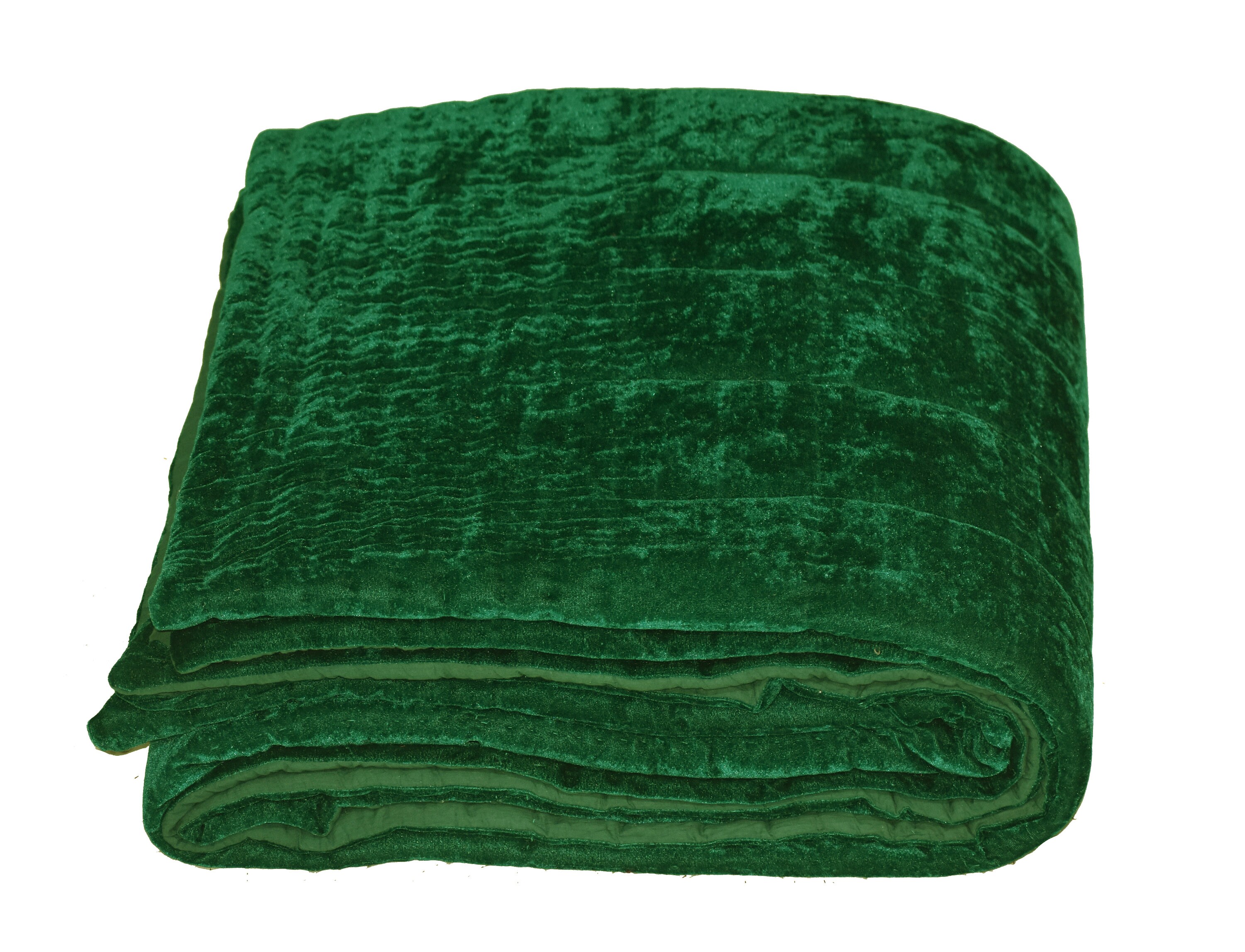 Emerald Green Velvet Quilt Velvet and Cotton Quilt Emerald Etsy