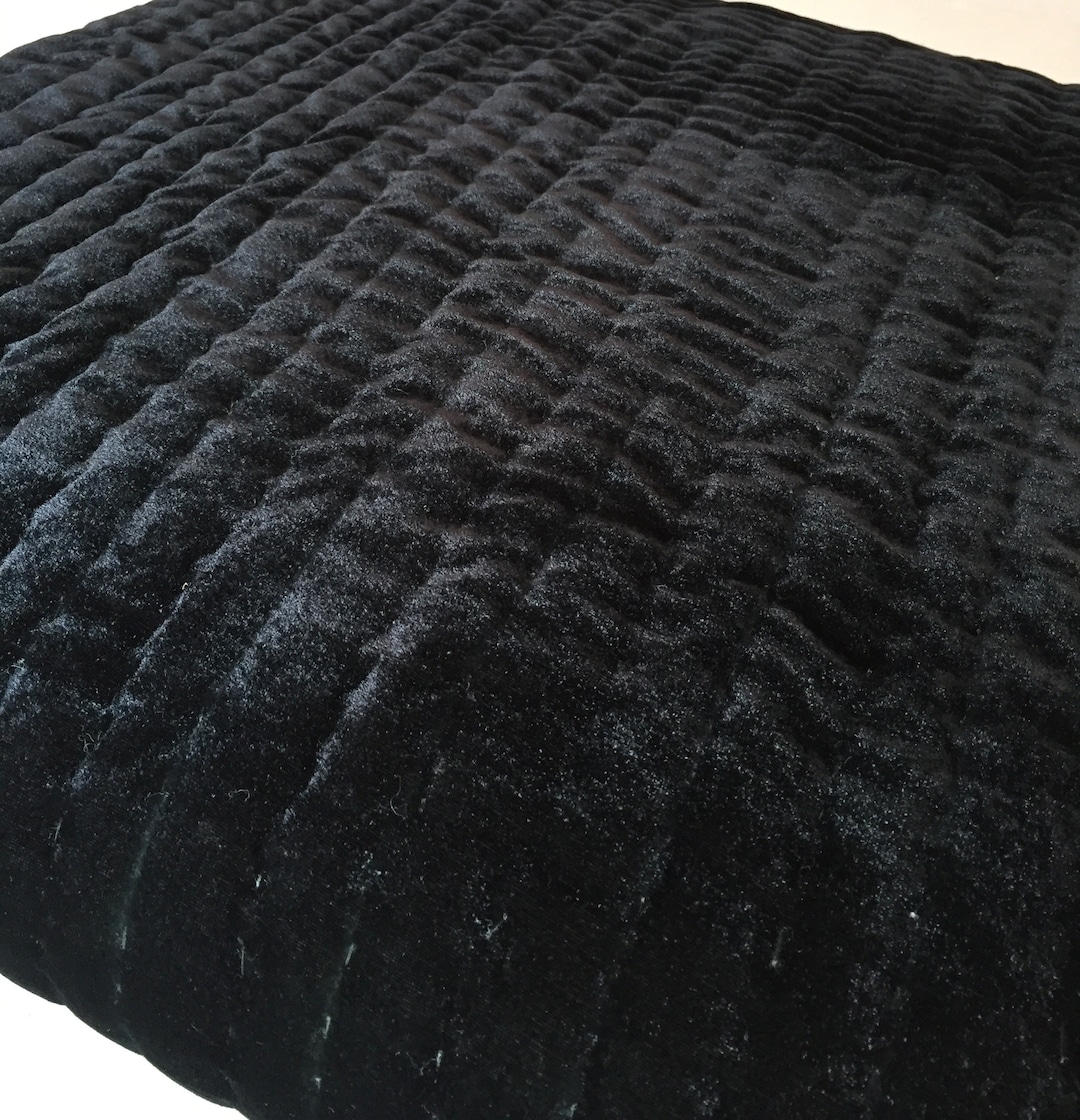 Black Velvet Quilt Queen Quilt Velvet Comforter Black King Etsy