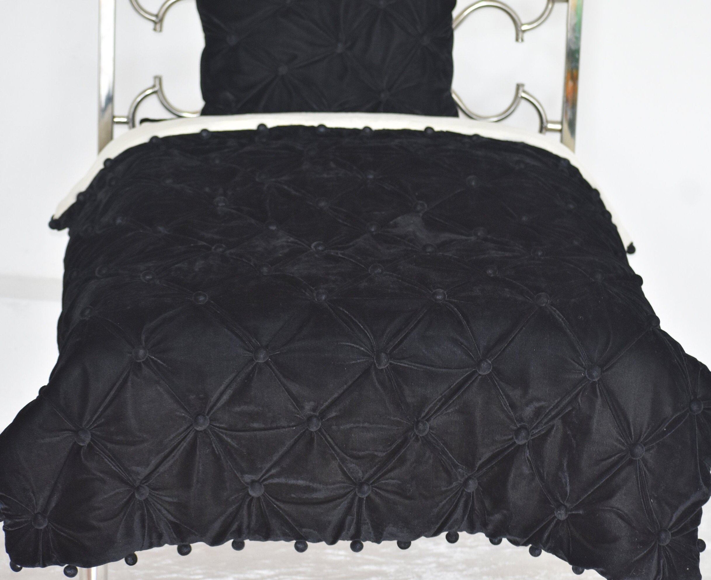 Ultra Luxury Velvet Duvet Cover Comforter Bedding Black Etsy