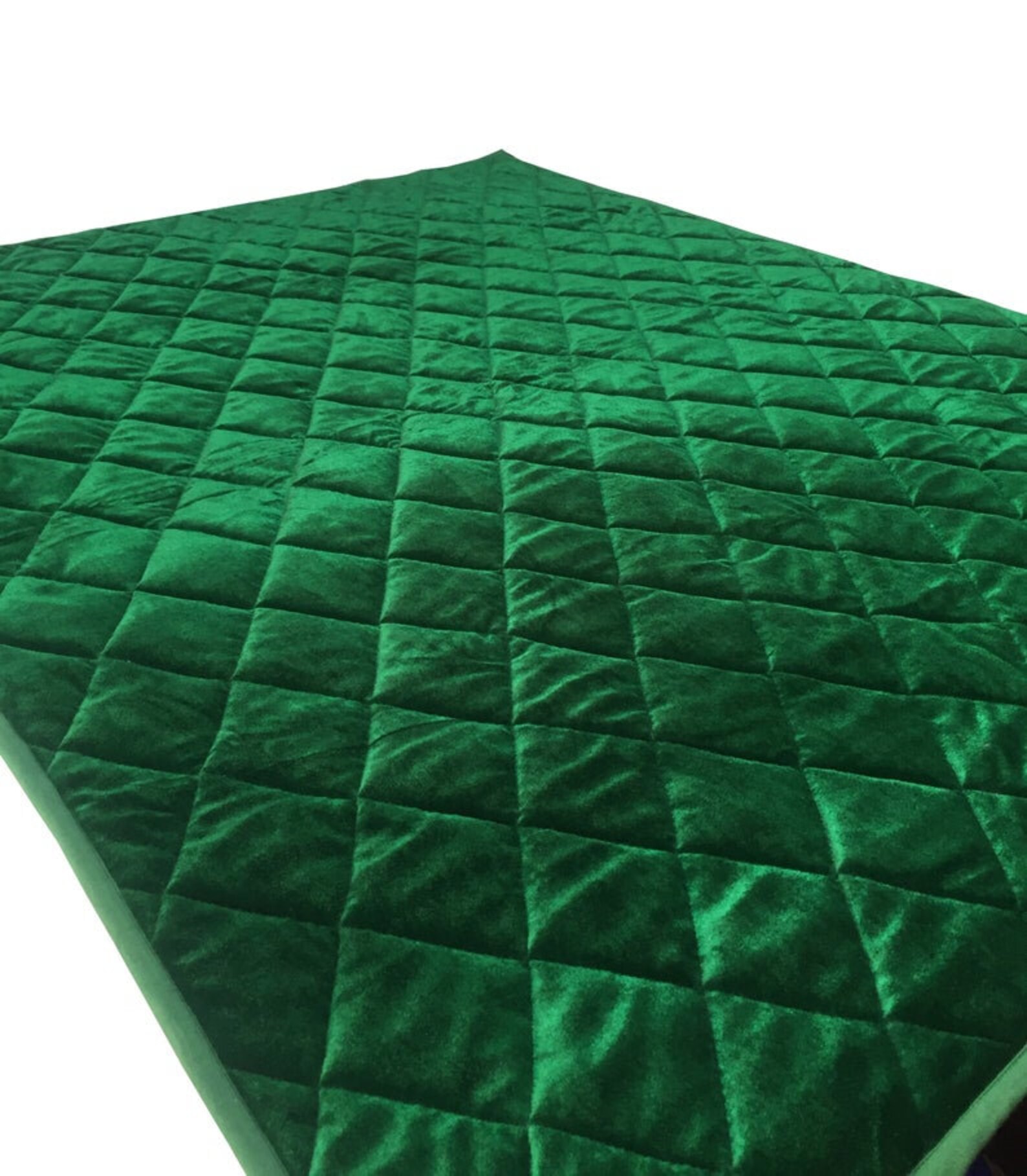 Emerald Green Velvet Quilt Emerald Green Luxury Quilt Etsy