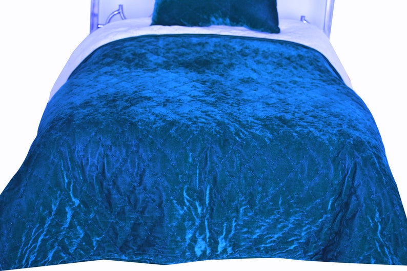 Royal Blue Velvet Bedding Set Velvet Bedding Gift King Etsy