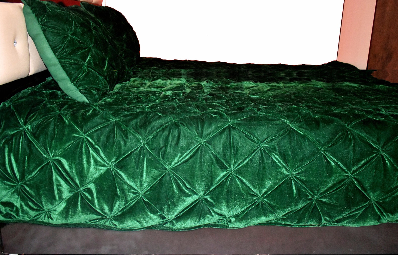 Emerald Green Velvet Quilt Emerald Green Luxury Comforter - Etsy