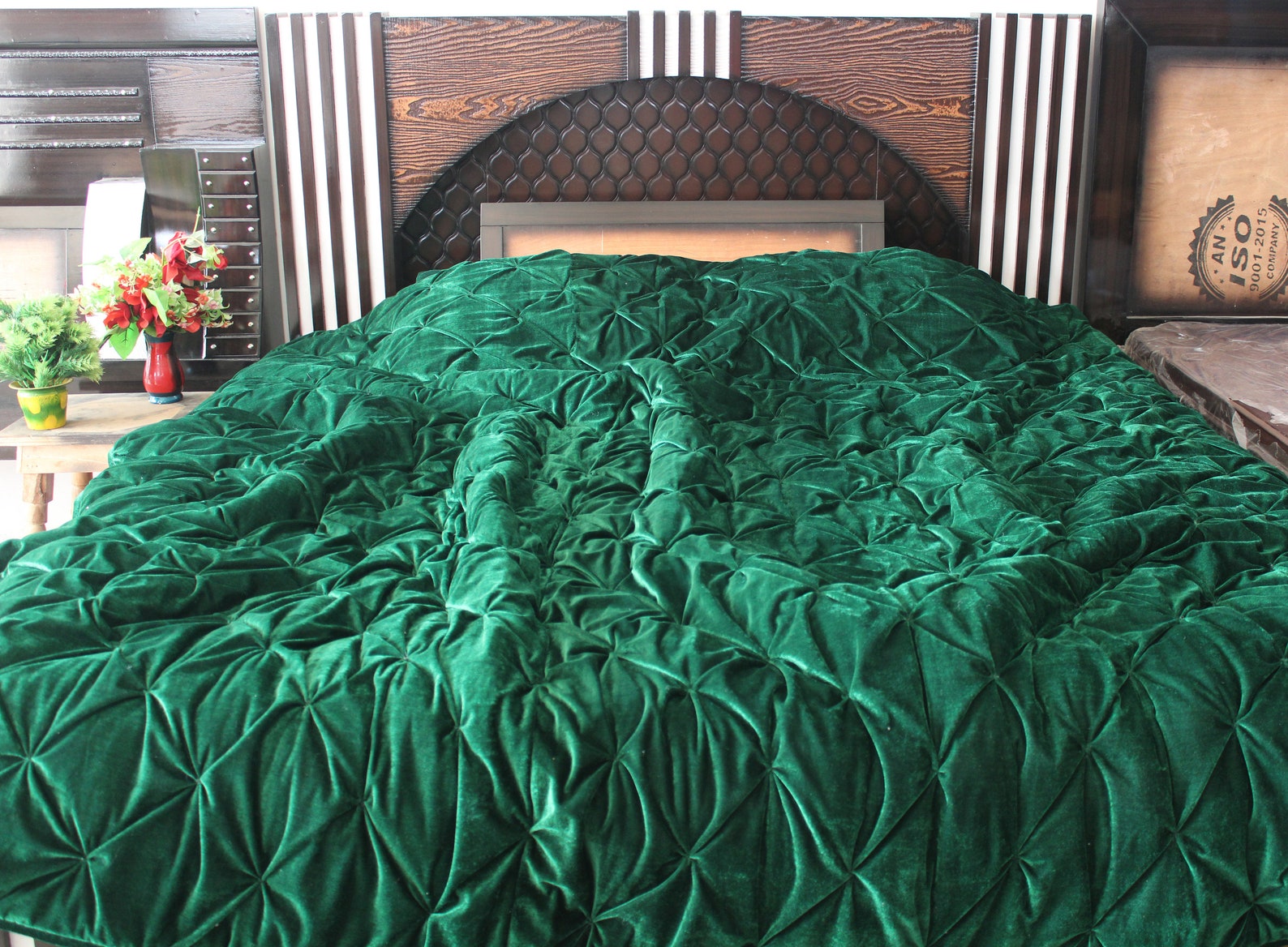 Emerald Green Velvet Quilt Emerald Green Luxury Comforter Etsy