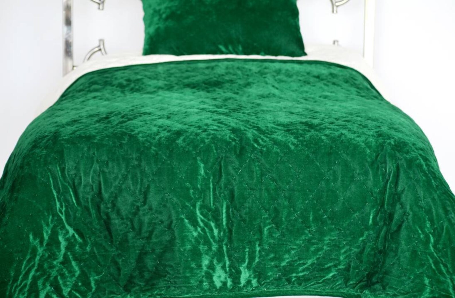 Emerald Green Velvet Quilt Velvet Comforter Green King Size Etsy
