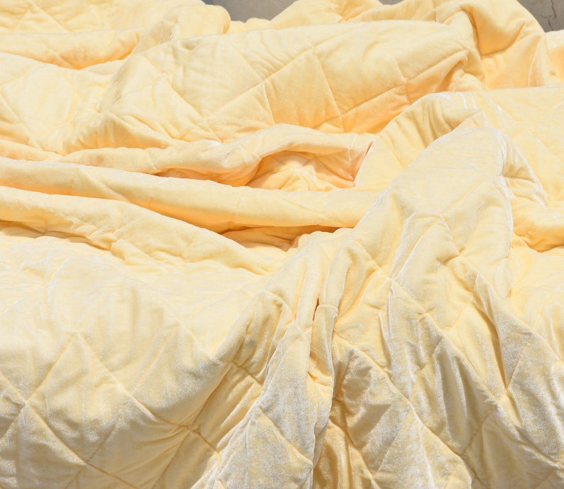 Cream Velvet Quilt Queen Quilt Velvet Comforter Cream King Etsy