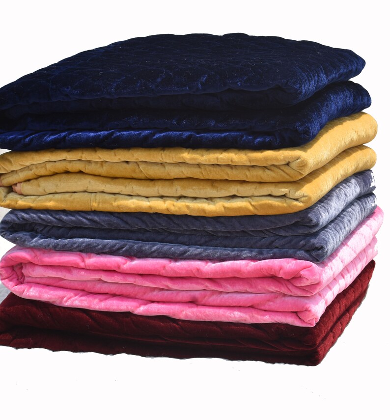 Navy Blue Velvet Quilt Handmade Quilt Velvet Throw Blanket Etsy