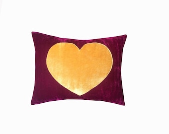 Heart Velvet Throw Pillow, Purple Velvet Pillow Cover, Sofa Pillow, Decorative Pillow, Gift pillow, Decorative Cushion Christmas day Gift