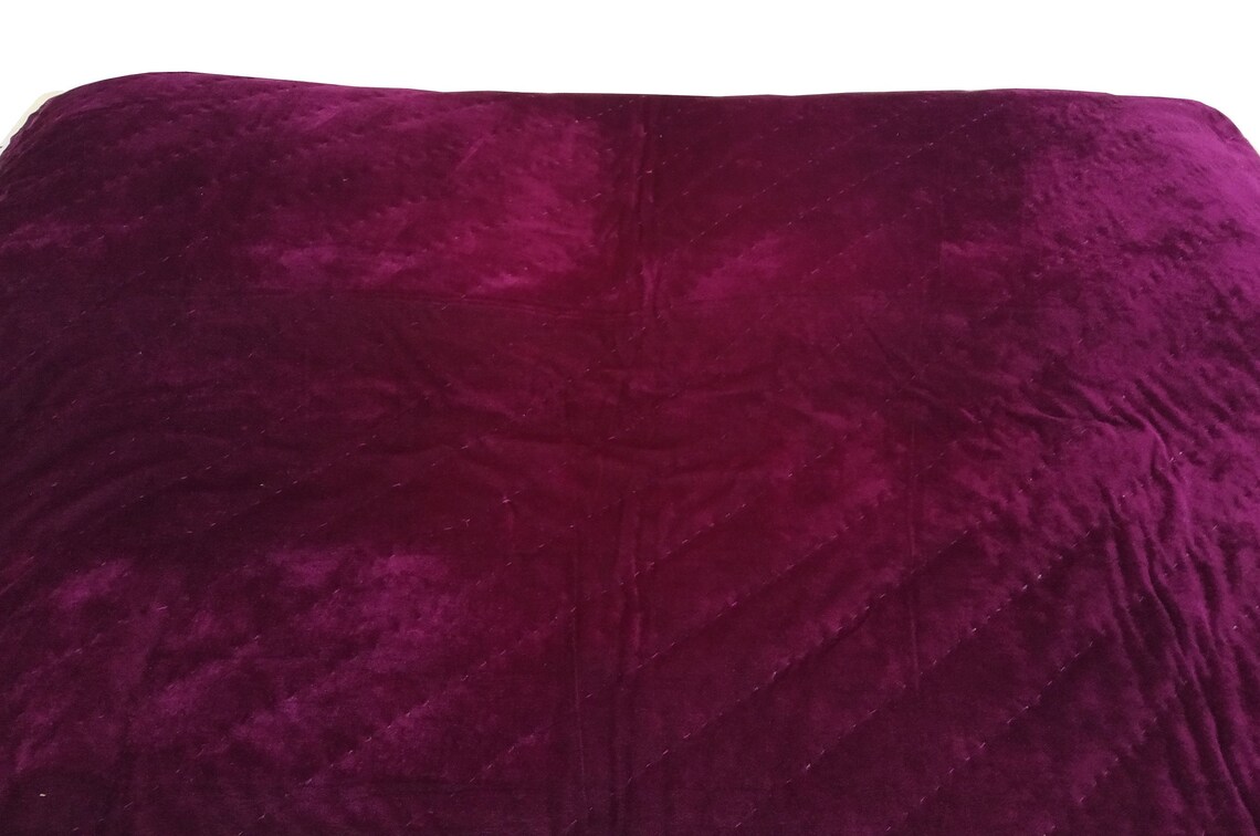 Purple Velvet Comforter King Quilt Queen Quilt Twin Quilts Etsy