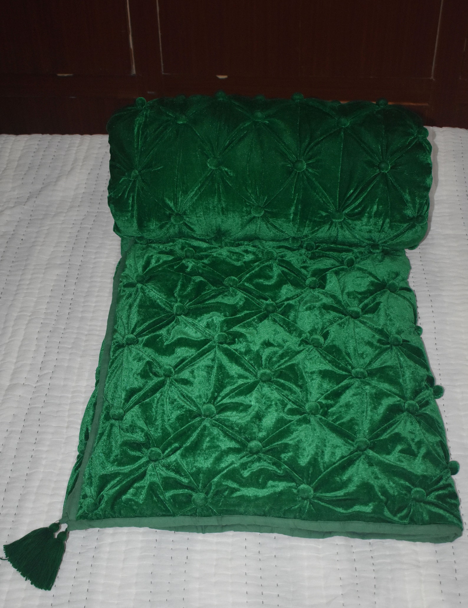 Emerald Green Velvet Quilt Velvet Comforter Queen Quilt King Etsy