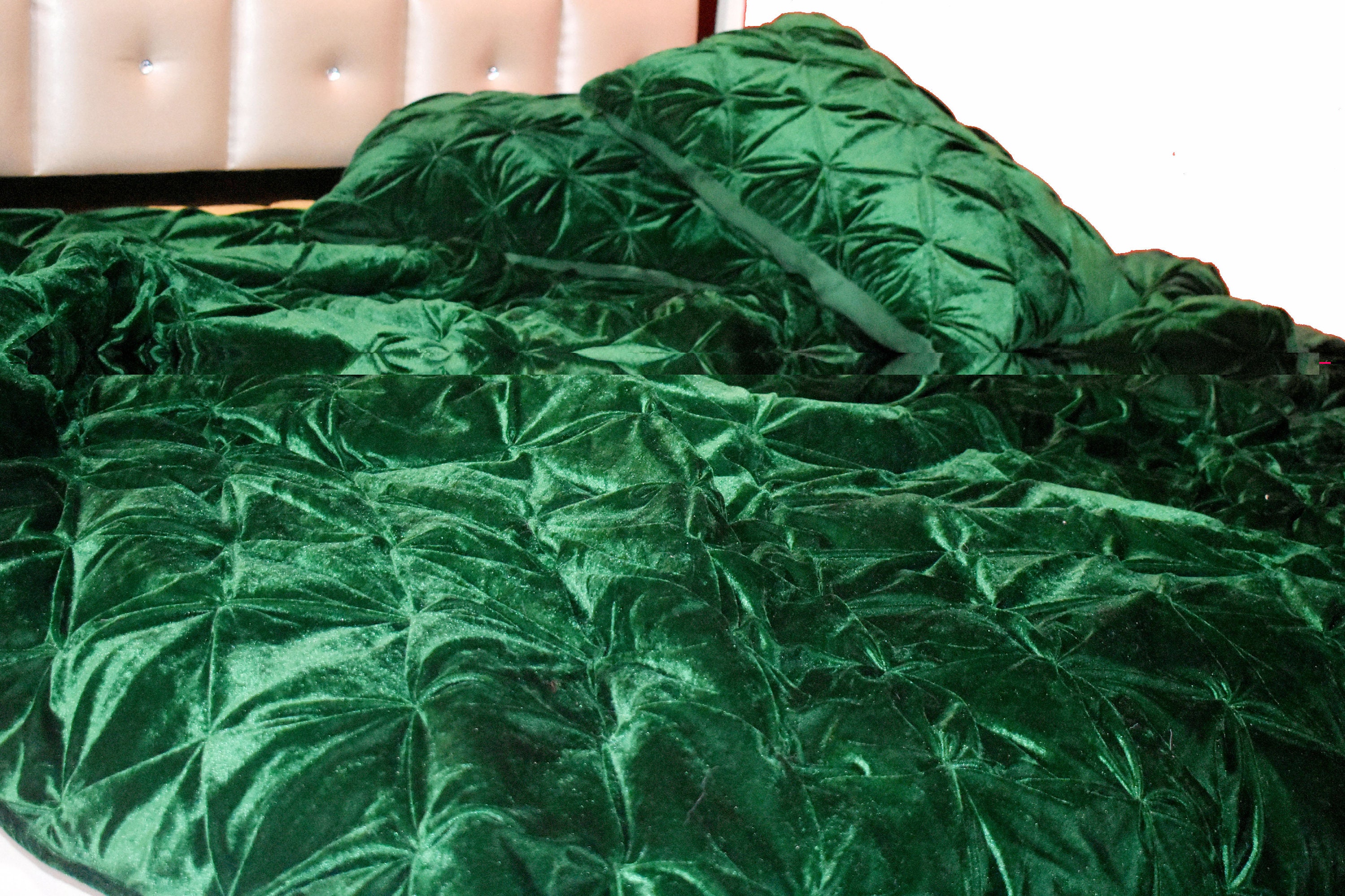 Emerald Green Velvet Quilt Emerald Green Luxury Comforter Etsy