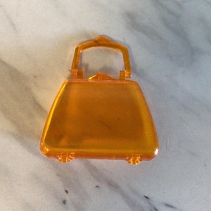 A NEWBERG NY USA Vintage Doll Purse Clear Orange Ausgezeichneter Zustand
