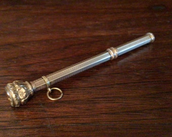 Rare Victorian Telescopic Pencil, FAIRCHILD, Gold Enamel Swiss