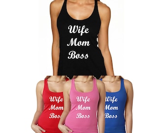 Wife Mom Boss Ladies T-shirt/Tank Top bb946f Wife Mom Boss Ladies T-shirt/Tank Top bb946f