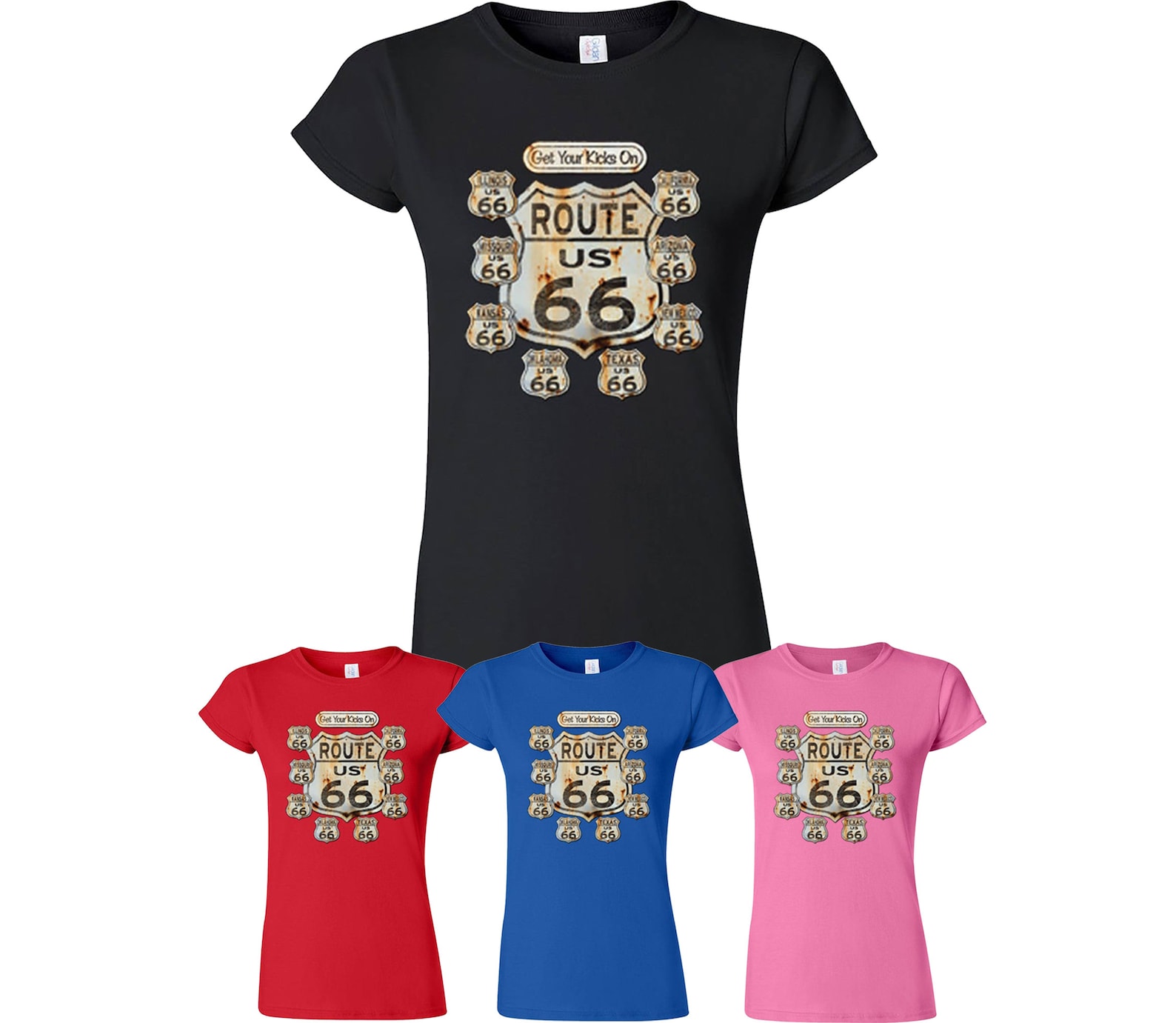 Route 66 LADY Women TSHIRT Short Sleeve Route Us 66 Women Tee Etsy