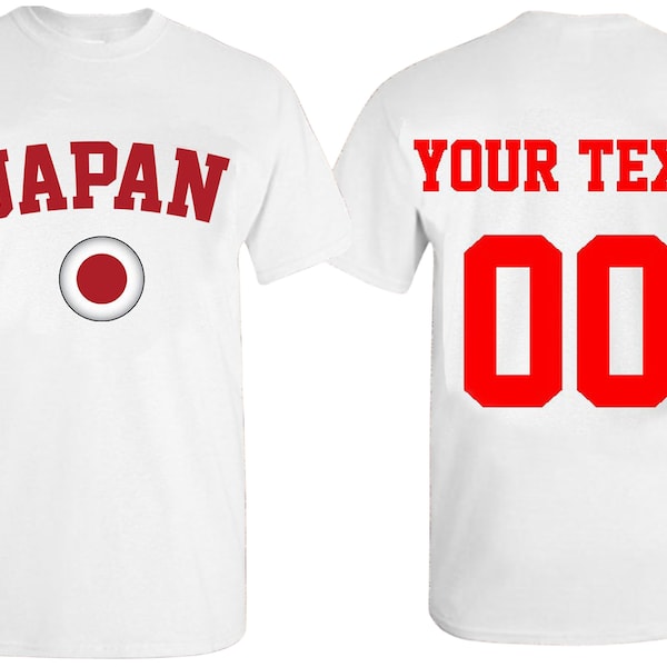 JAPAN World Cup | Unisex Custom TSHIRT, Jersey Custom, Text Name Number, Japan Flag Tee Shirt, FIFA World Cup Shirt Jersey